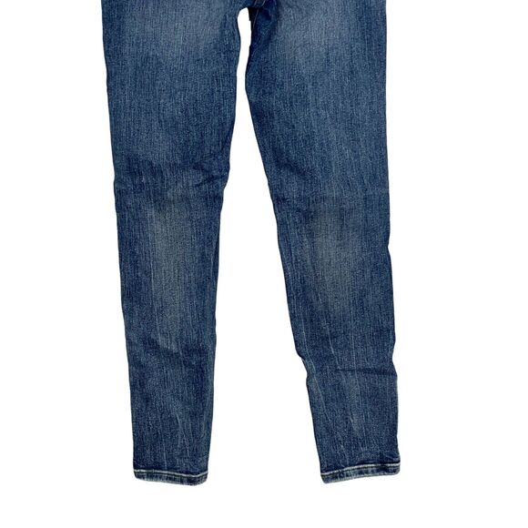 ZARA Cotton Skinny Mid Rise Distressed Stretch Casual Jean Hem Side Slits 2 Blue - Picture 7 of 15